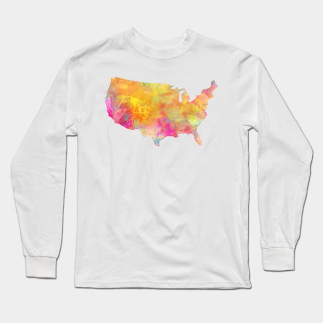 USA map #map #usa Long Sleeve T-Shirt by JBJart